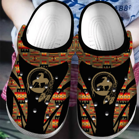 CRC0032 Pattern Native American  Crocs Clogs Shoes