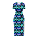 Powwow StoreGBNAT0065602  Pattern Native Women's Slit Sheath Dress