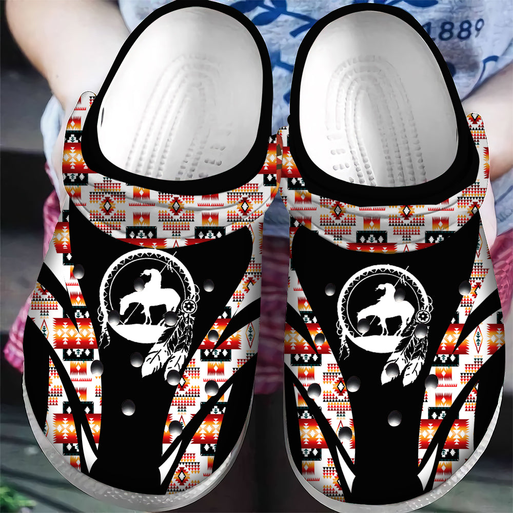 CRC0038 Pattern Native American  Crocs Clogs Shoes