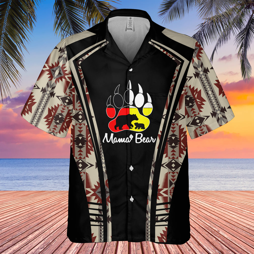 Powwow StoreGBHW000329 Tribe Design Native American Hawaiian Shirt 3D