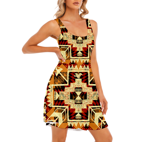 GB-NAT00022 Pattern Native Women's Tank Vest Dress