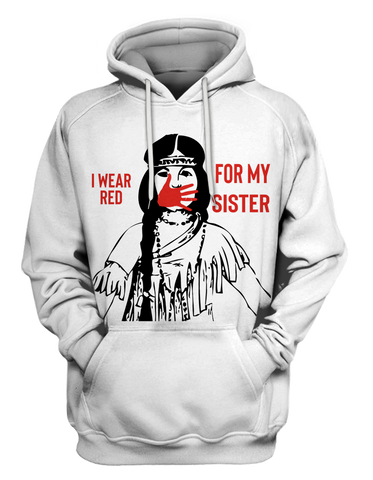 HD000617 I Wear Red For My Sisters Native American Stop MMIW Red Hand No More Stolen Sisters  2D Hoodie