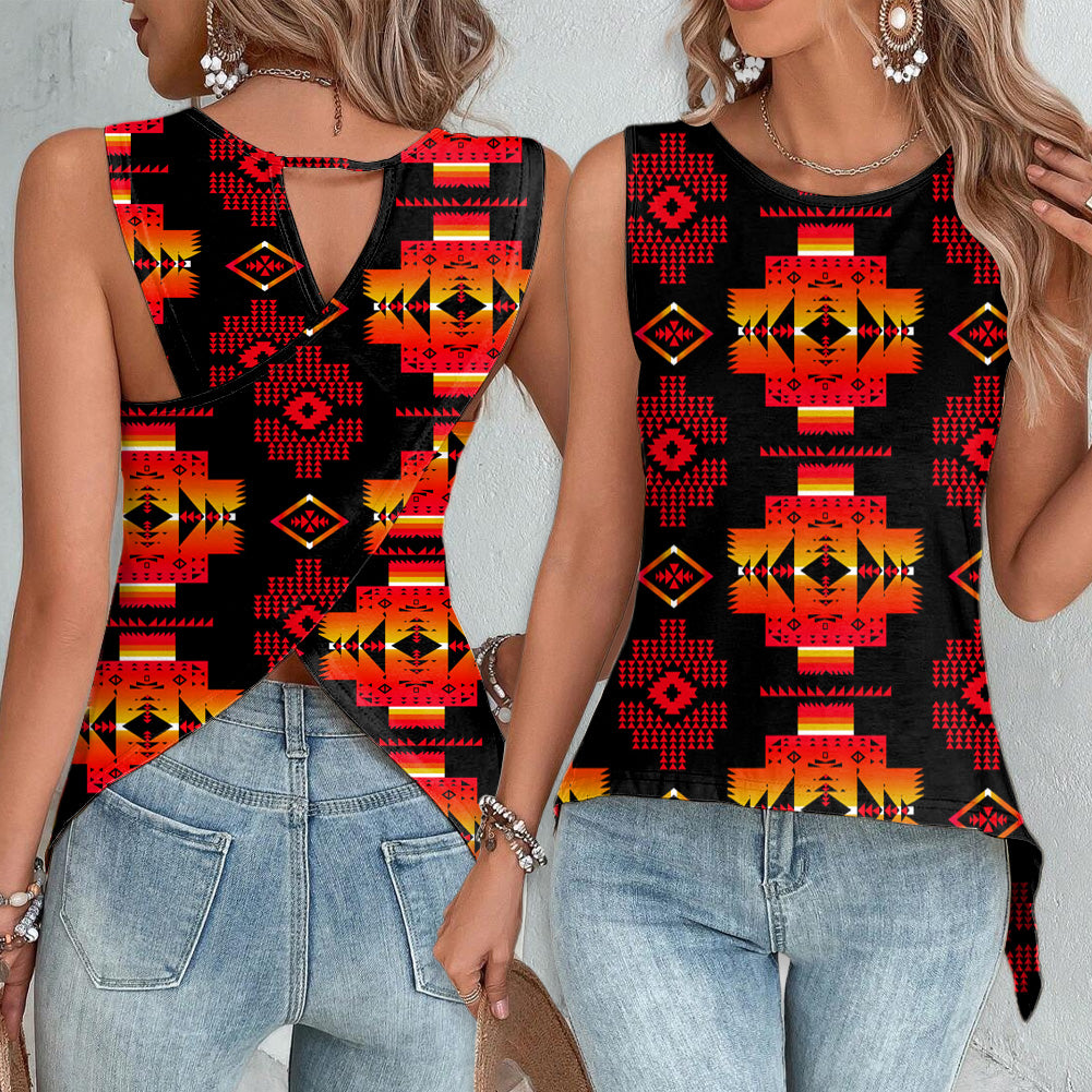 Powwow StoreGBNAT0072003 Pattern Native Cross Back Top