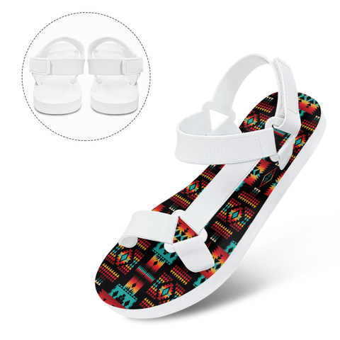 GB-NAT00046-02 Pattern Native American Open Toes Sandals