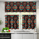GB-NAT00046-02 Pattern Native American  Curtain Valance and Kitchen Tiers Set