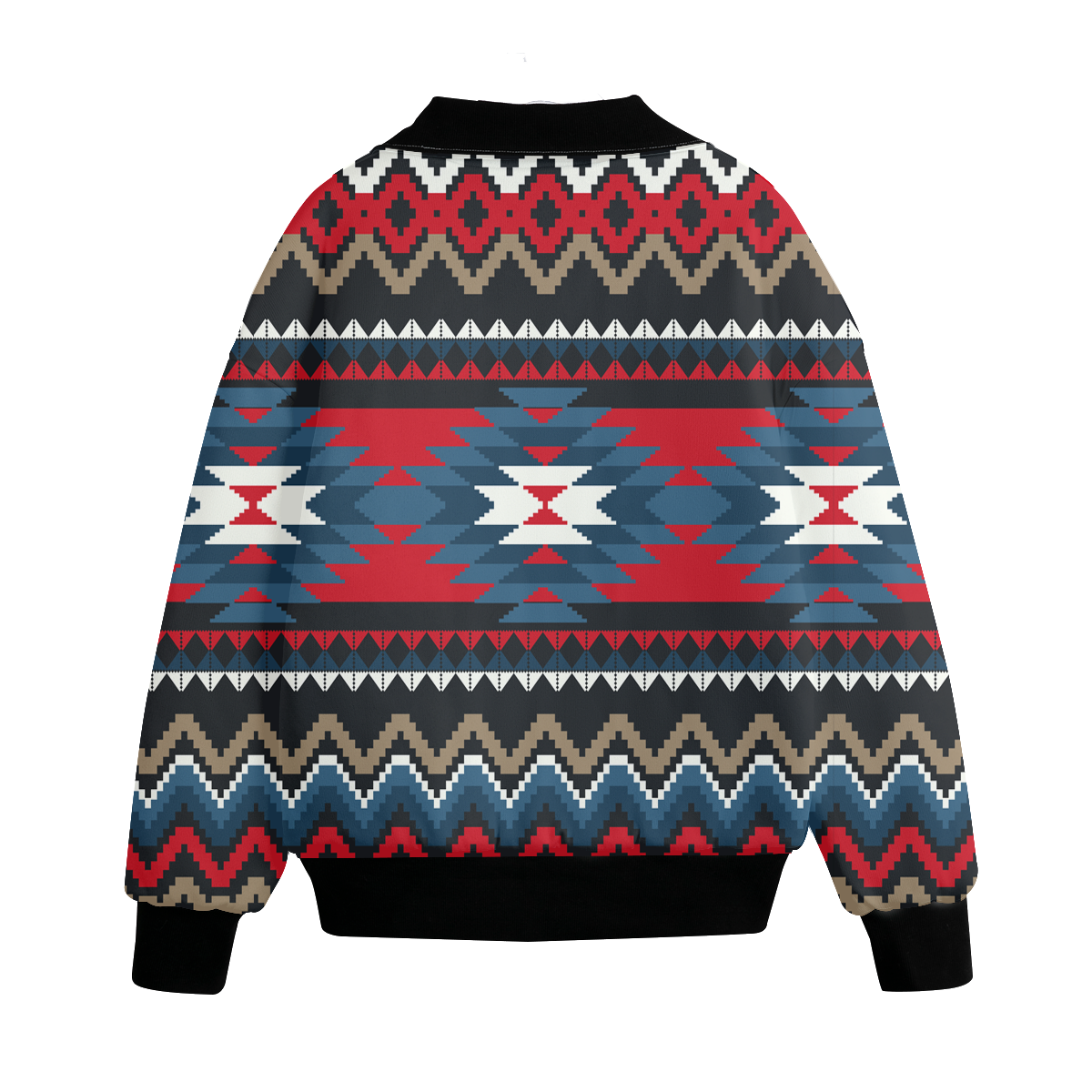 Powwow Storegb nat00529 pattern native american unisex knitted fleece lapel outwear