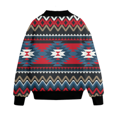 Powwow Storegb nat00529 pattern native american unisex knitted fleece lapel outwear