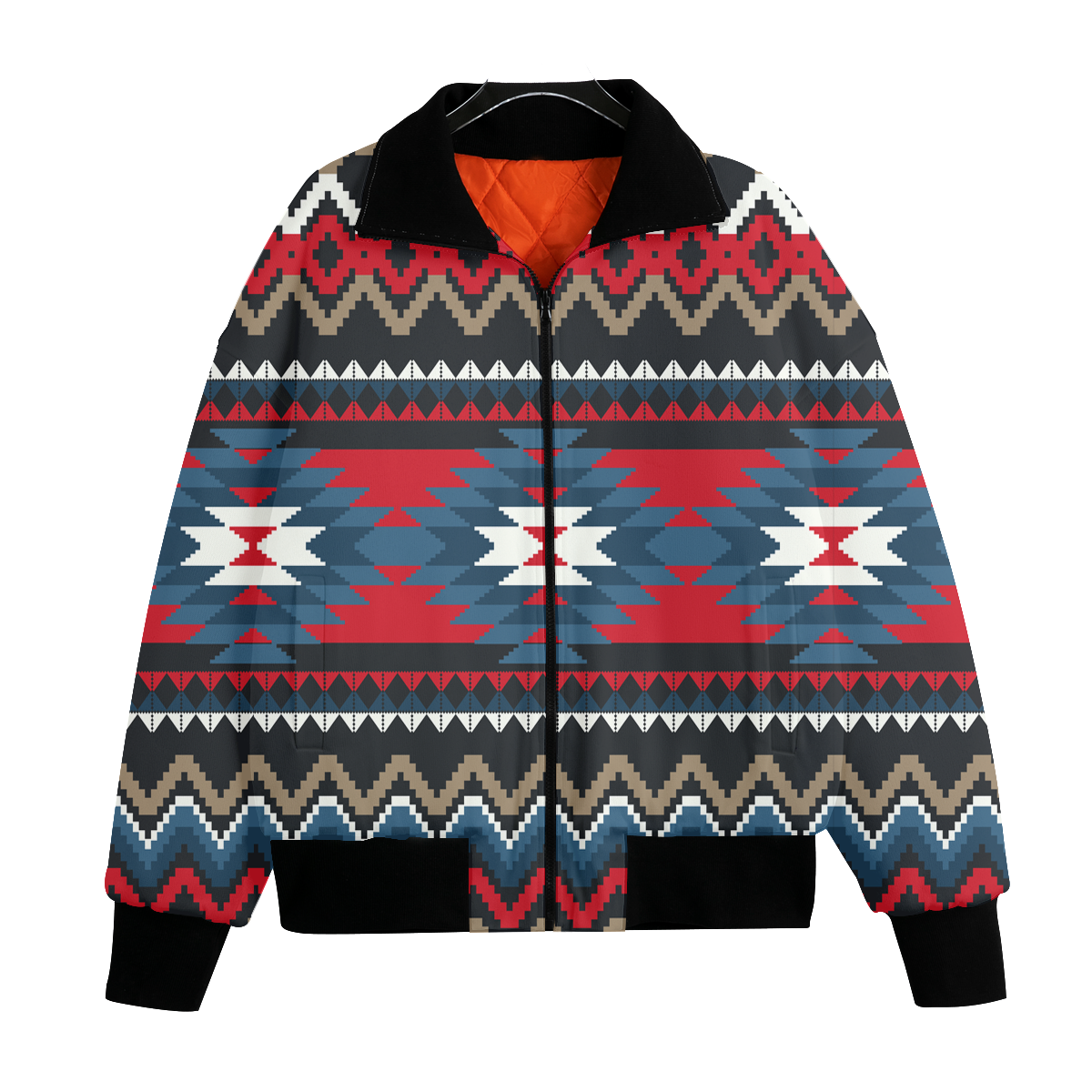 Powwow StoreGBNAT00529 Pattern Native American Unisex Knitted Fleece Lapel Outwear