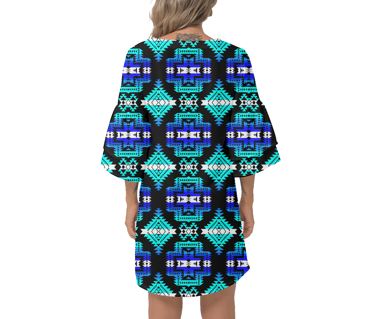 Powwow Storegb nat00656 02 native design print womens v neck dresss