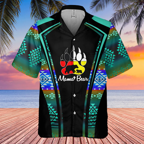 Powwow StoreGBHW000330 Tribe Design Native American Hawaiian Shirt 3D