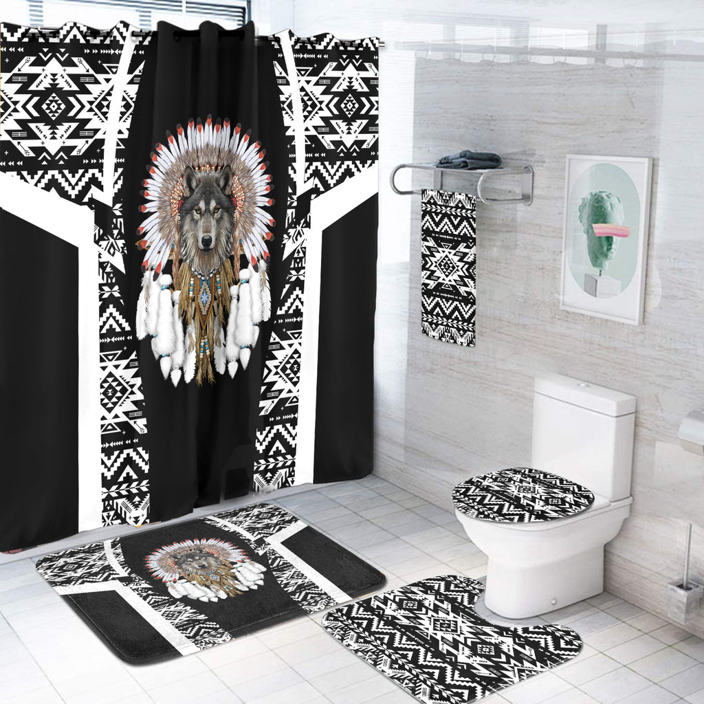 Powwow StoreBS000195 Pattern Native American Bathroom Set