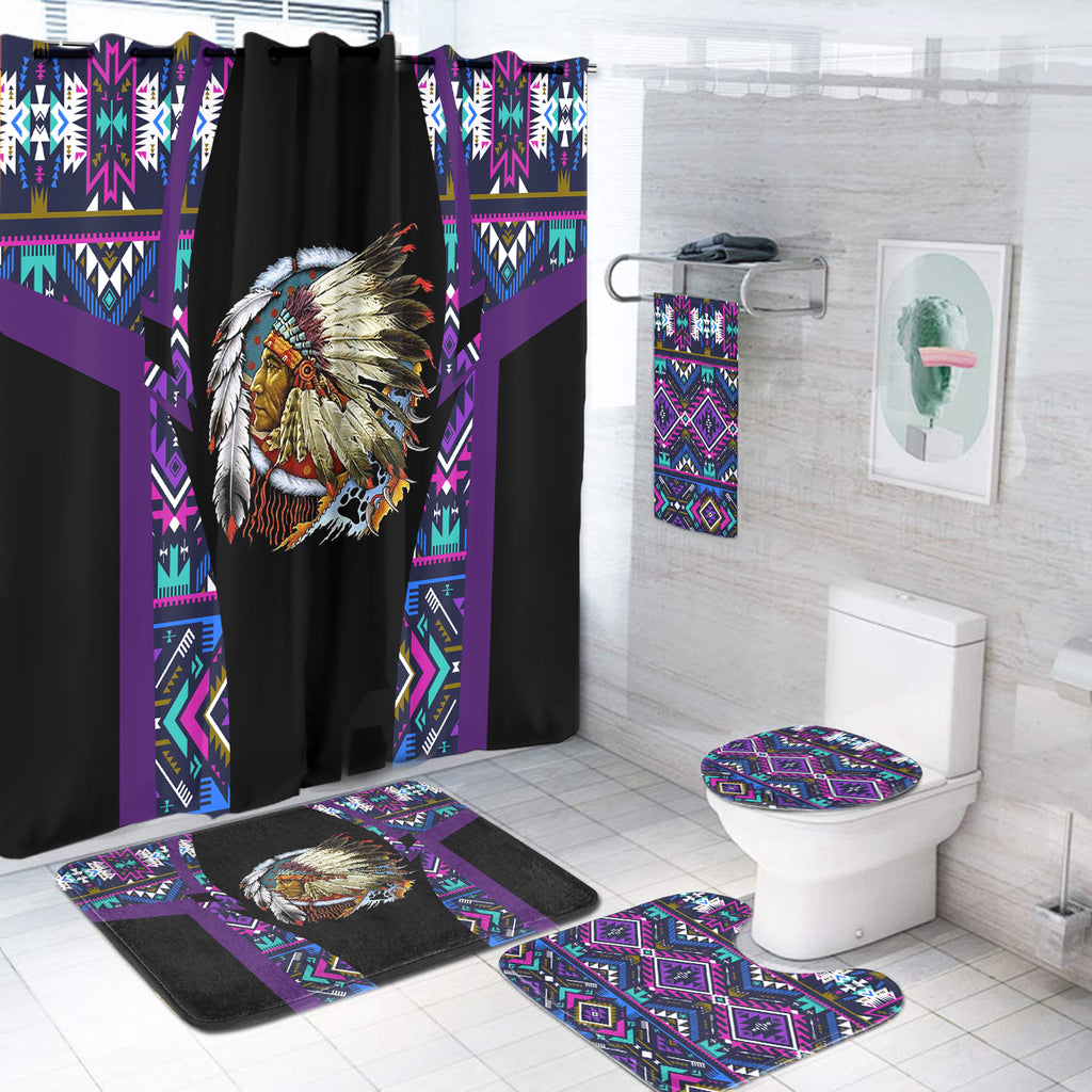 Powwow StoreBS000239 Pattern Native American Bathroom Set