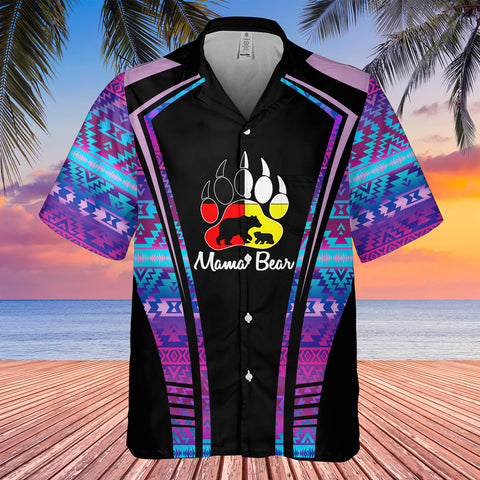 Powwow StoreGBHW000335 Tribe Design Native American Hawaiian Shirt 3D