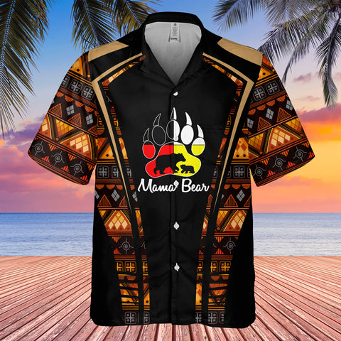 Powwow StoreGBHW000336 Tribe Design Native American Hawaiian Shirt 3D