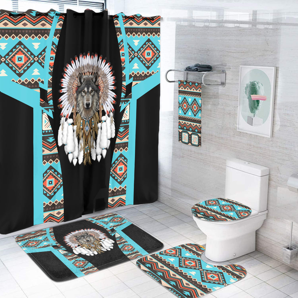 Powwow StoreBS000236 Pattern Native American Bathroom Set