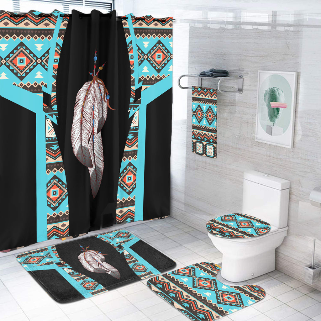 Powwow StoreBS000234 Pattern Native American Bathroom Set