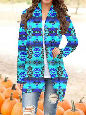 GB-NAT00625 Tribe Design Native Women's Cardigan With Long Sleeve