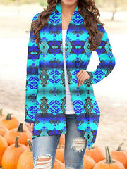Powwow StoreGBNAT00625 Tribe Design Native Women's Cardigan With Long Sleeve
