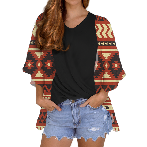 GB-NAT00521 Tribe Design Native Women's Cardigan Chiffon Shirt
