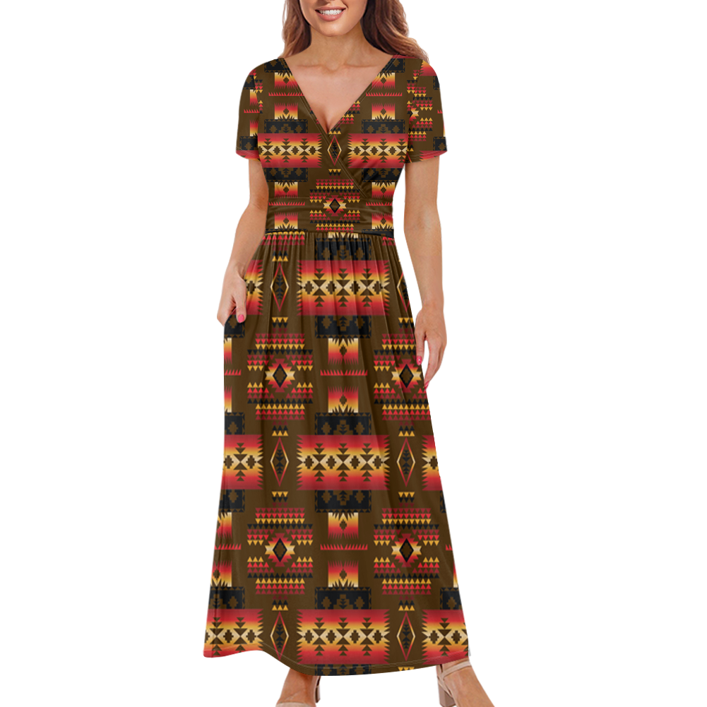 Powwow StoreGBNAT0004608 Pattern Native Ladies Dress