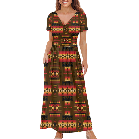 Powwow StoreGBNAT0004608 Pattern Native Ladies Dress