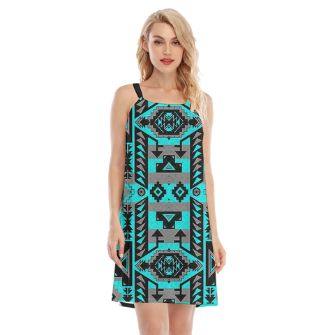 GB-NAT00626 Native  Design Women's O-neck Cami Dress
