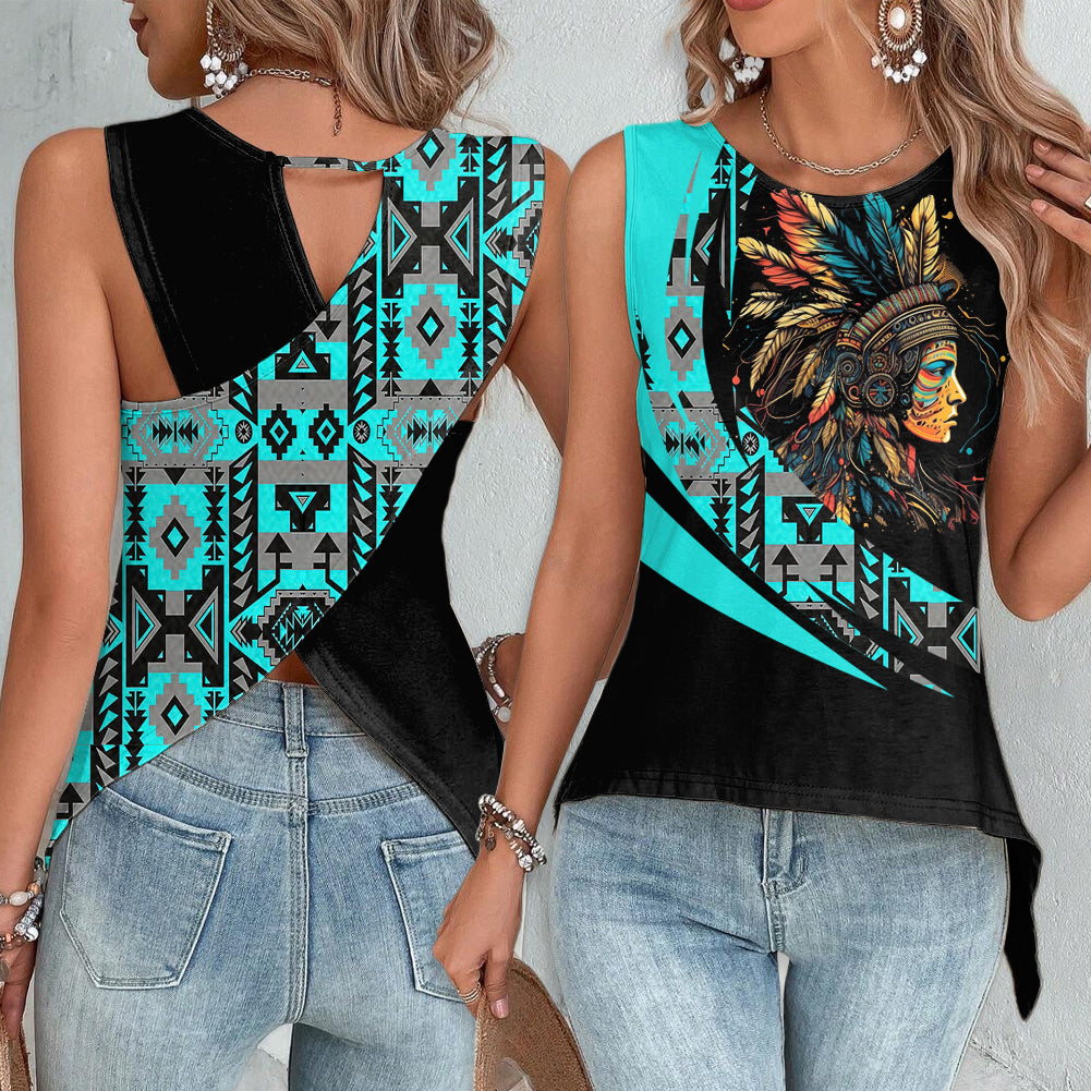 Powwow StoreCBT0028 Pattern Native Cross Back Top