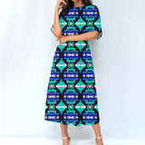 GB-NAT00656-02 Pattern Native Women's Elastic Waist Dress