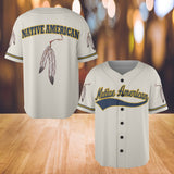 Powwow StoreBJ00082 Pattern Native Baseball Jersey