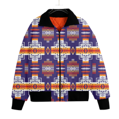 Powwow StoreGBNAT0004 Pattern Native American Unisex Knitted Fleece Lapel Outwear