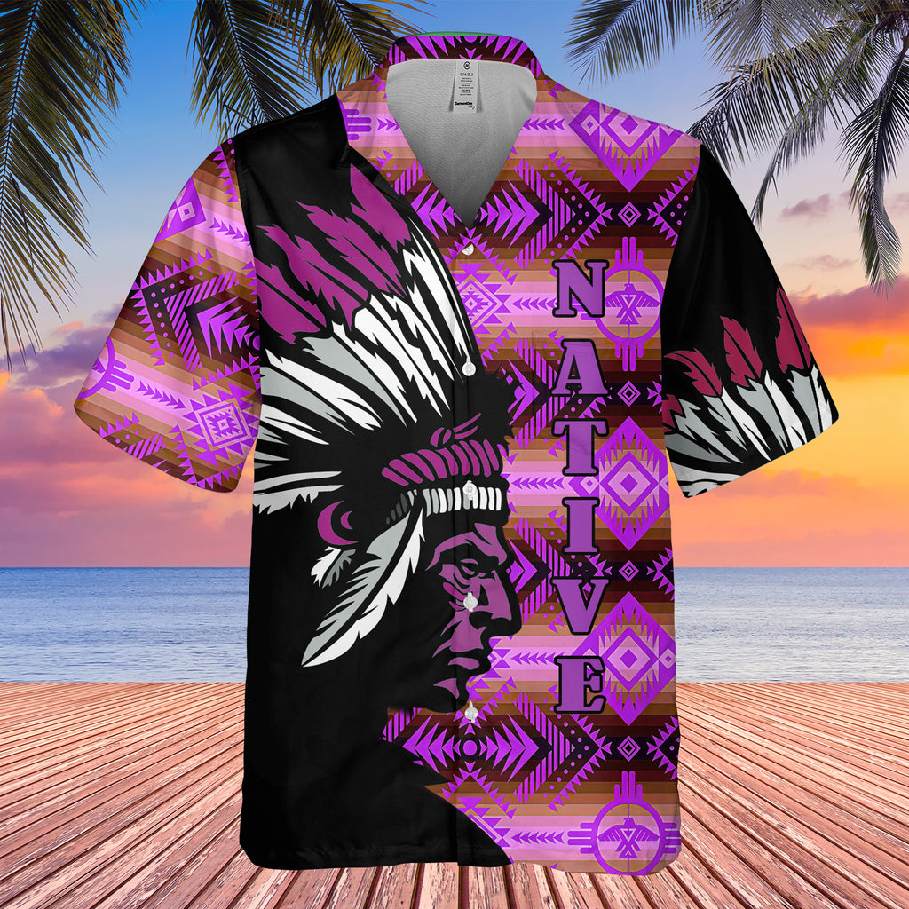 GB-HW0011374  Chief Native American Hawaiian Shirt 3D