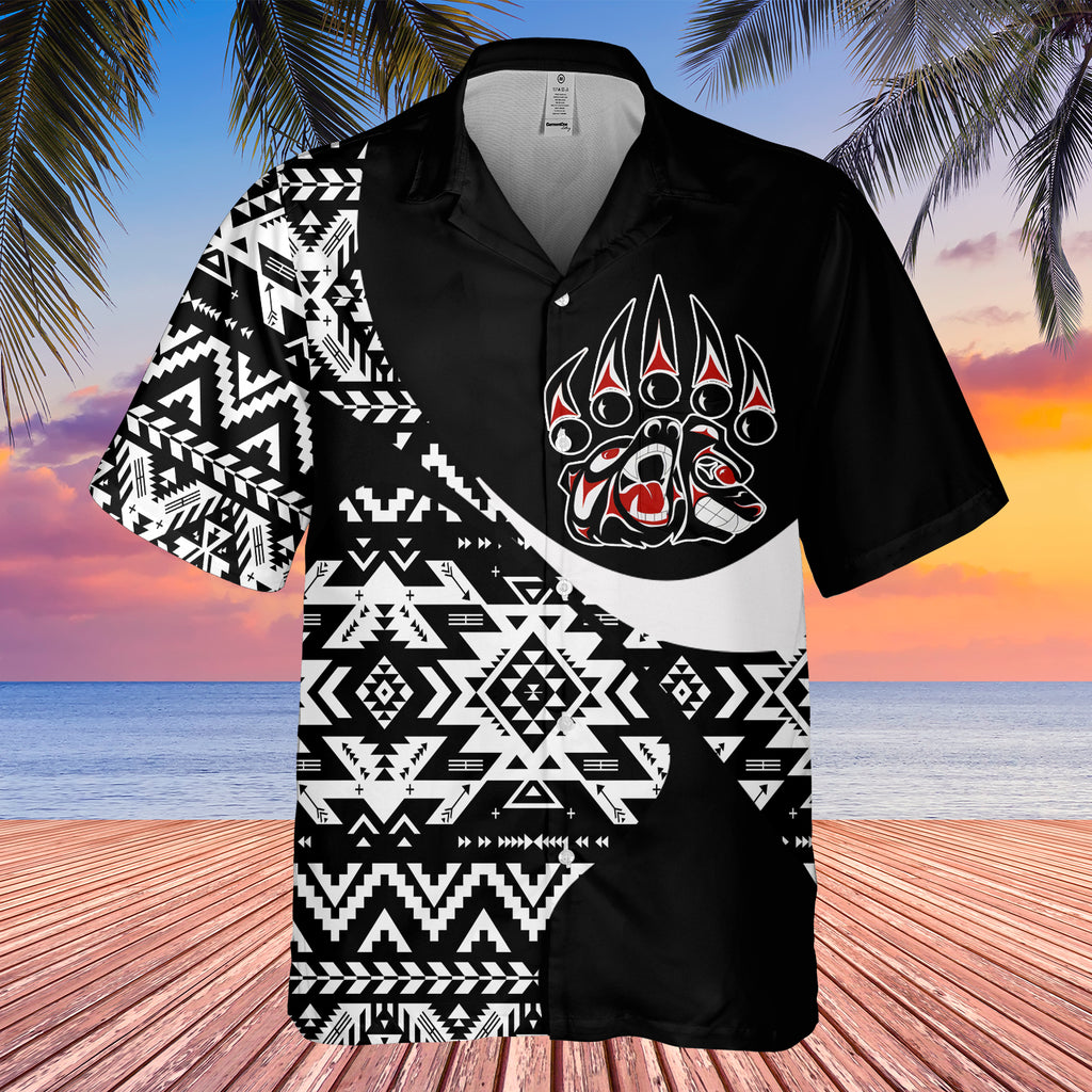 Powwow StoreGBHW001025 Tribe Design Native American Hawaiian Shirt 3D