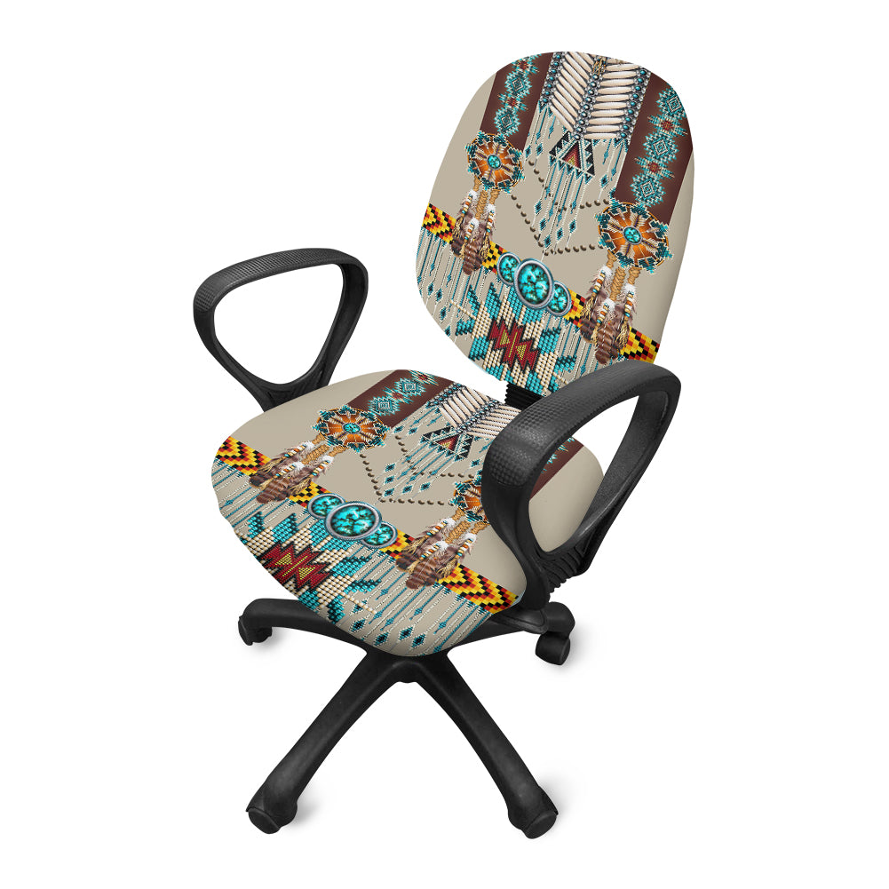 Powwow StoreGBNAT00069 Design Native American Office Chair Cover