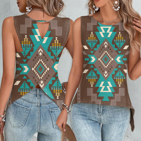 Powwow StoreGBNAT0053801  Pattern Native Cross Back Top