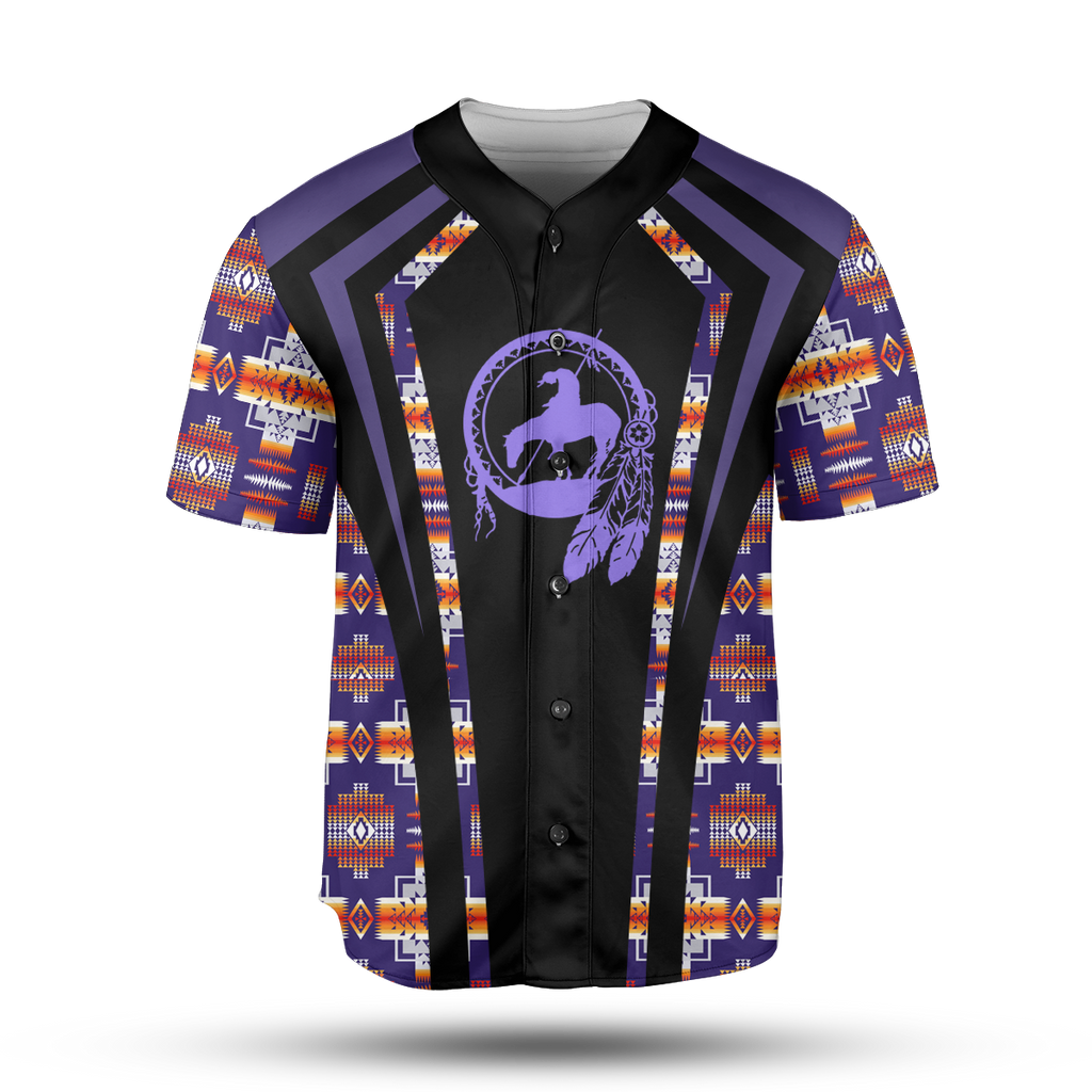 Powwow StoreBJ0004 Pattern Native Baseball Jersey