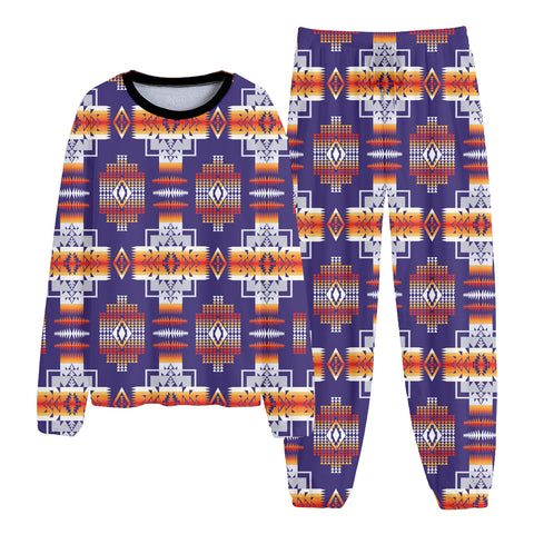 GB-NAT0004  Pattern Native American Unisex Thicken Pajama Suit