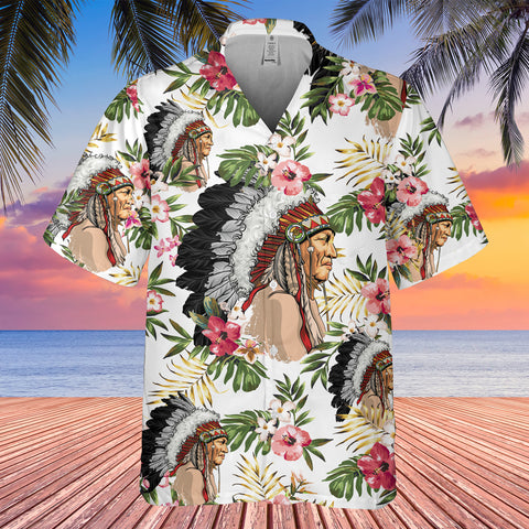 GB-HW001001 Tribe Design Native American Hawaiian Shirt 3D