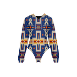 Powwow StoreGBNAT0006204 Tribes Pattern Women's Raglan Sleeve Hooded Bodysuit