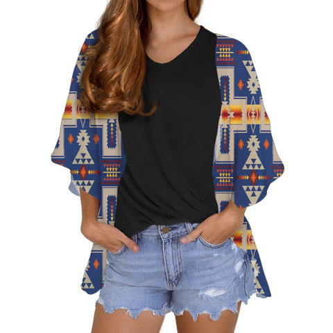 GB-NAT00062-04 Tribe Design Native Women's Cardigan Chiffon Shirt