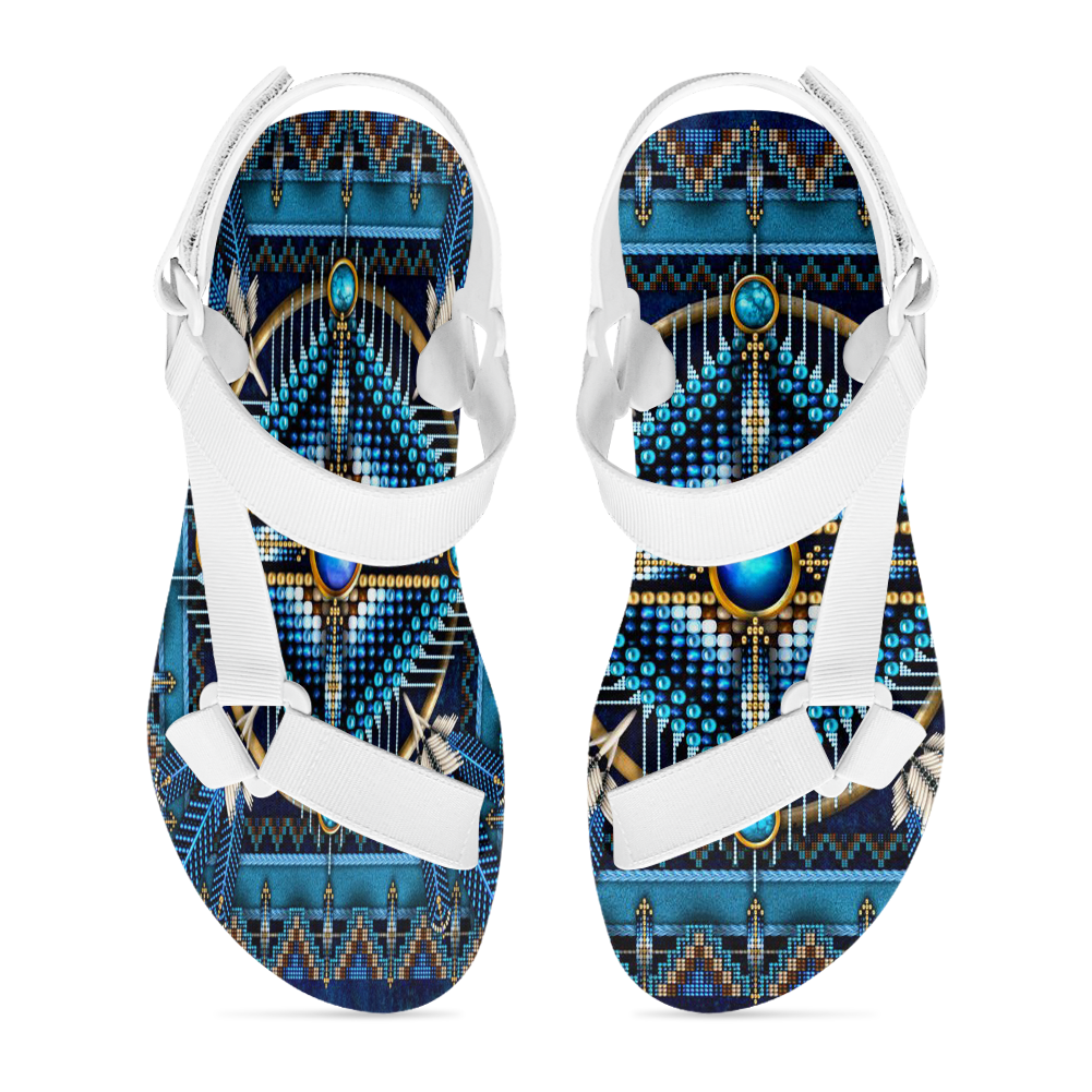 Powwow Storegb nat00083 pattern native american open toes sandals