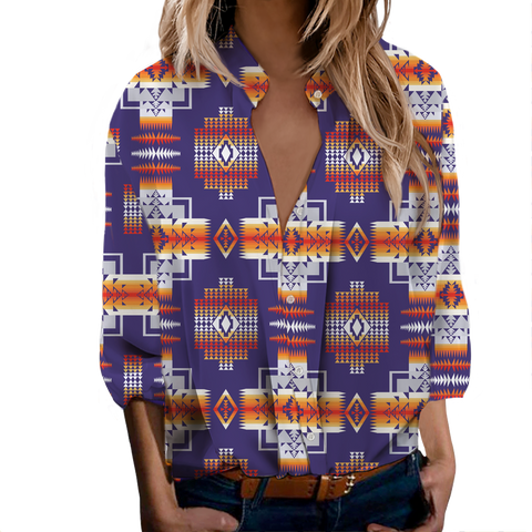 Powwow StoreGBNAT0004 Tribe Design Native Women's LongSleeved Shirts