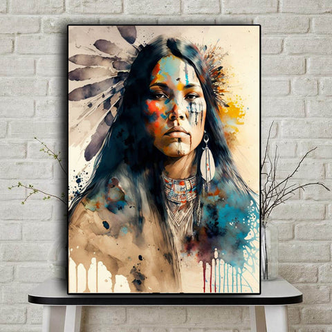 CV19 The Girl Native American Canvas