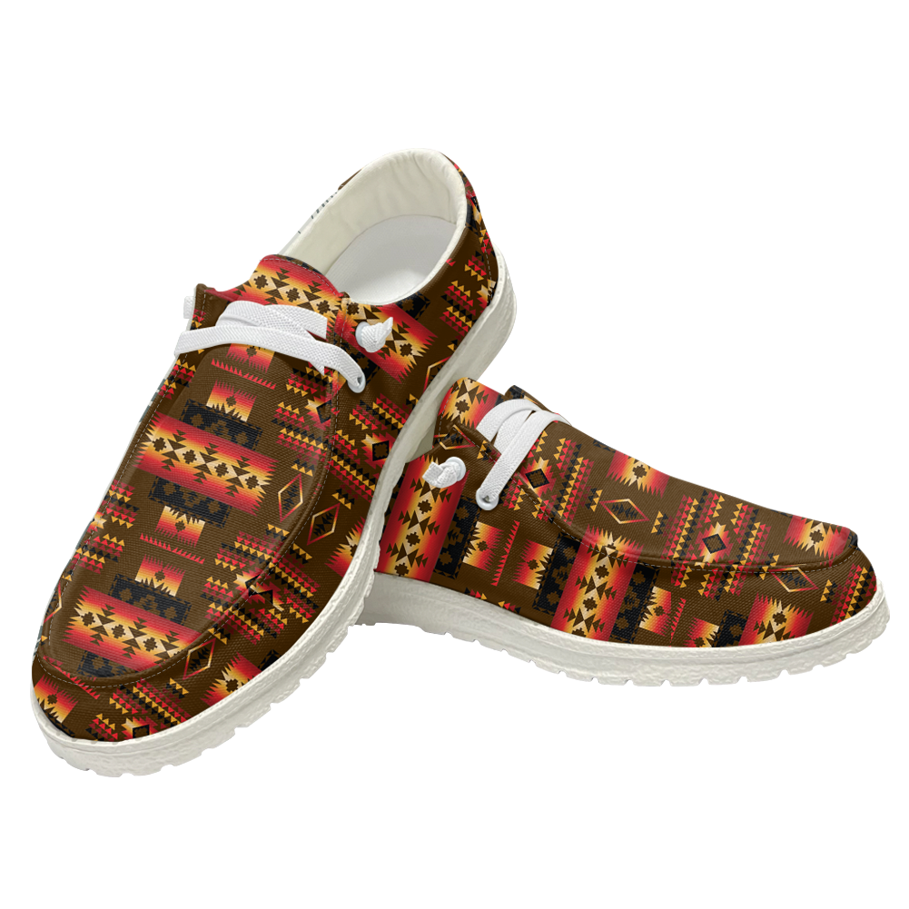 Powwow StoreGBNAT0004608  Pattern Native Lace Up Loafers