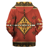 GB-NAT00331 Geometric Pattern Red Native American Pride 3D Hoodie