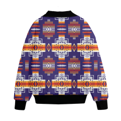 Powwow Storegb nat0004 pattern native american unisex knitted fleece lapel outwear