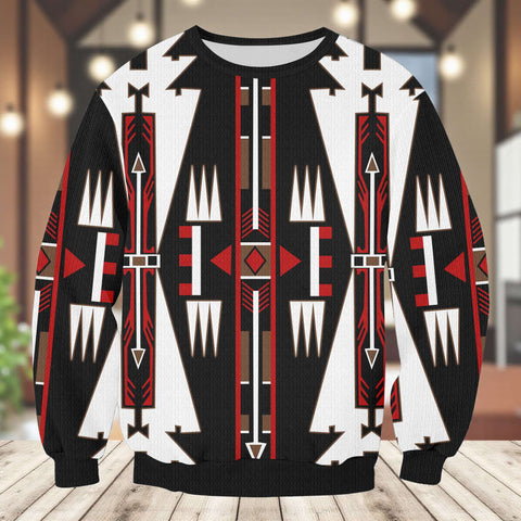 20190522_M05 Native American Unisex Drop-shoulder Knitted Fleece Sweater