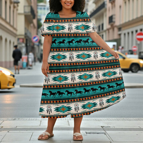 20190522_M07 Native American Puff Sleeve Straight Skirt