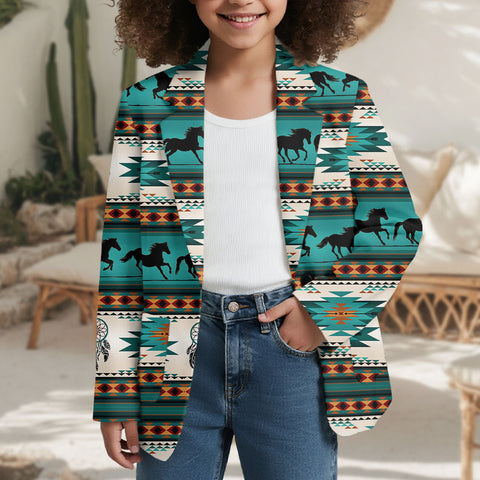 20190522_M07 Running Horses Pattern Native American Girls Suits