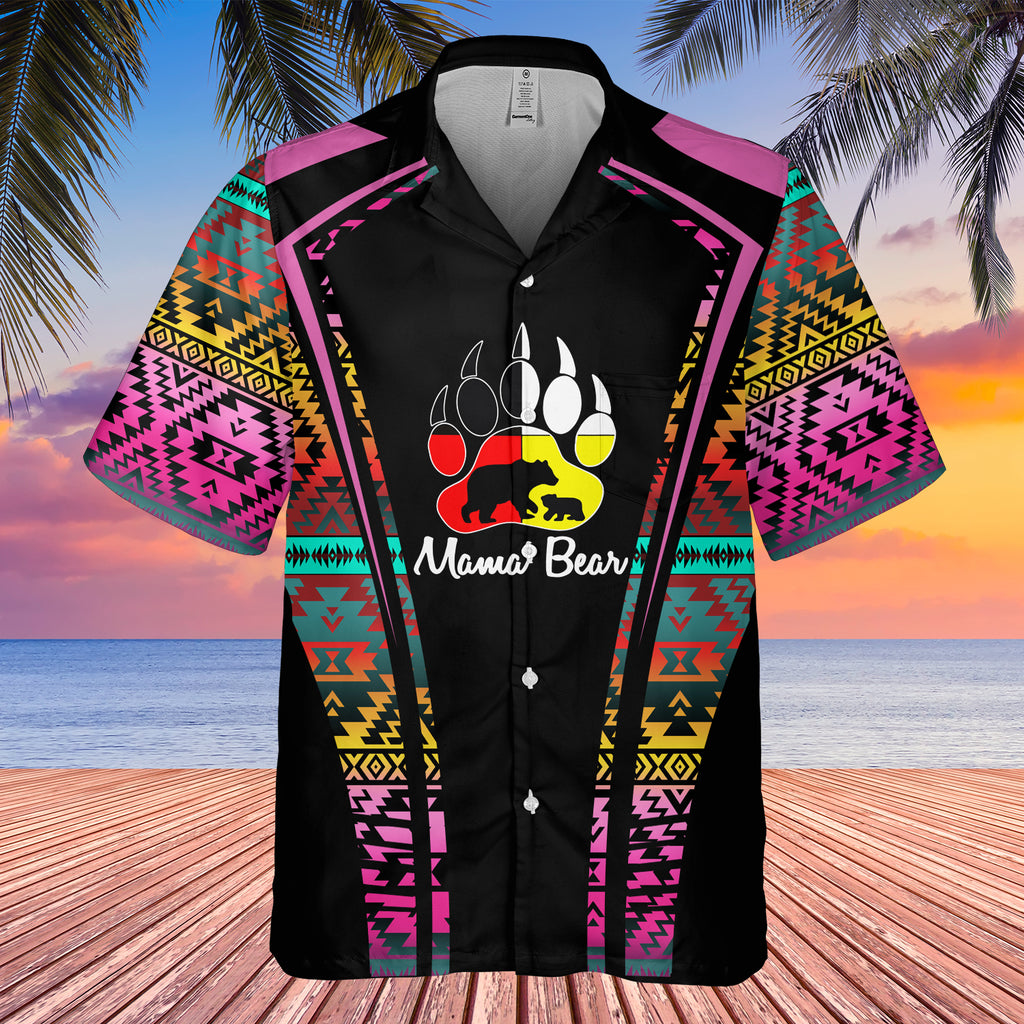 Powwow StoreGBHW000342 Tribe Design Native American Hawaiian Shirt 3D