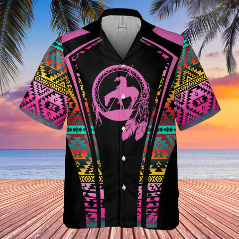 Powwow StoreGBHW000344 Tribe Design Native American Hawaiian Shirt 3D